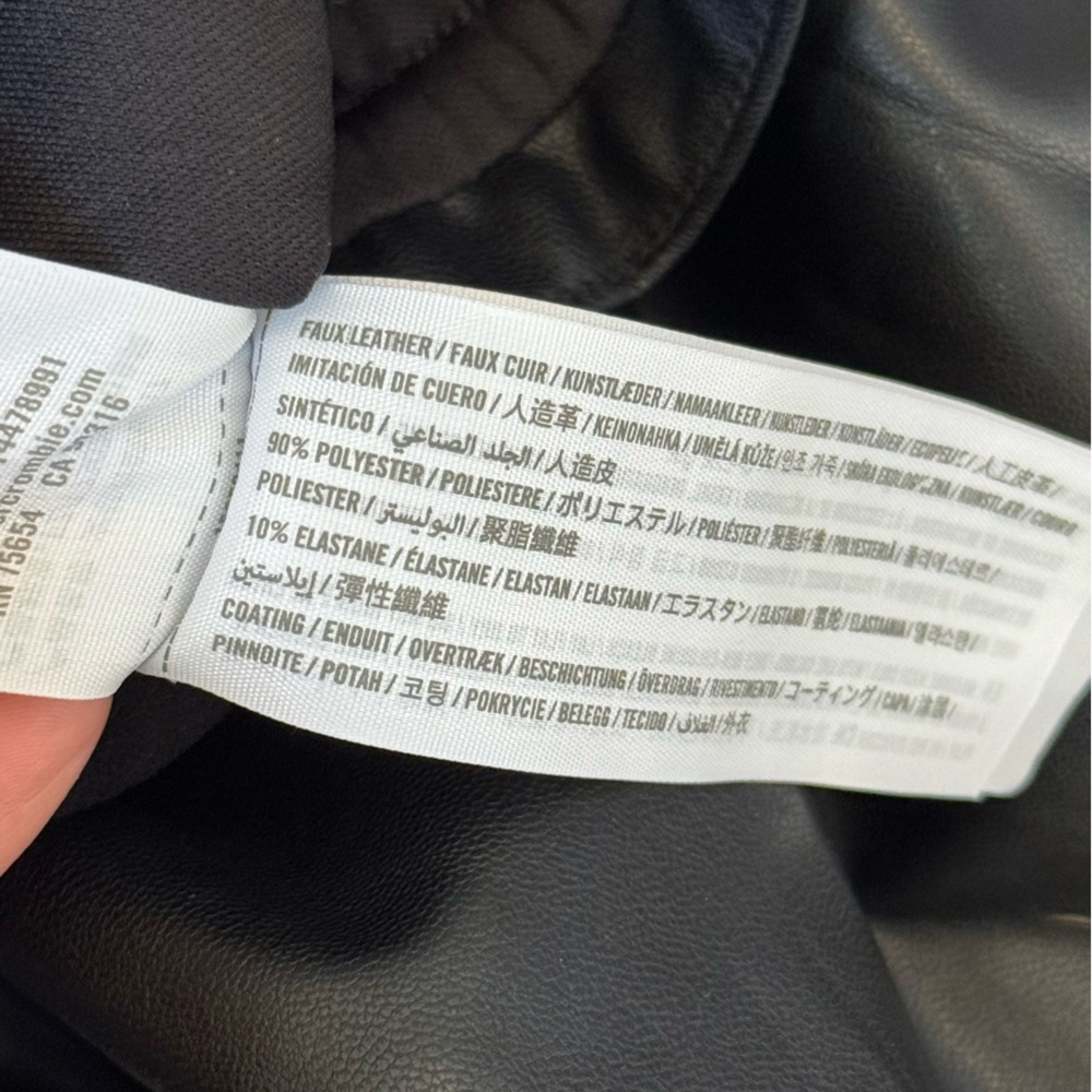 Abercrombie & Fitch Faux Leather Paper Bag Waist Black Joggers Womens Size Small - Picture 9 of 12